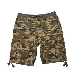 Vintage Southpole Cargo Shorts Mens Size 2XL Brown Camo‎ Camouflage Baggy Y2K